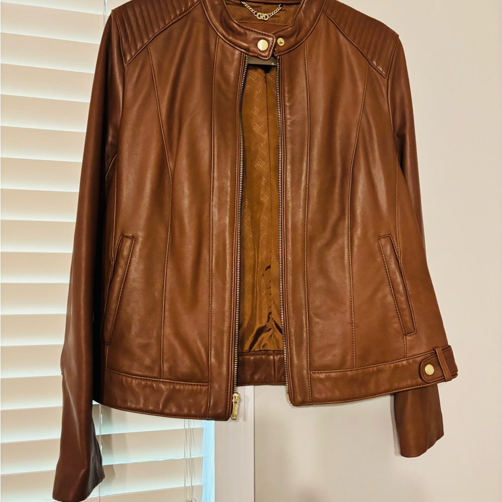 Cole Haan Tan Leather Jacket